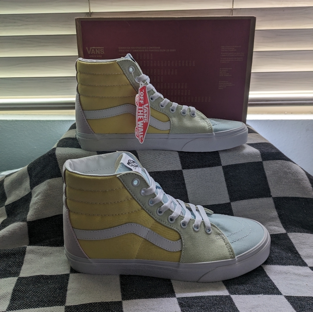 Vans SK8 Hi Women 10 Pastel Block Multicolor NWT 1223